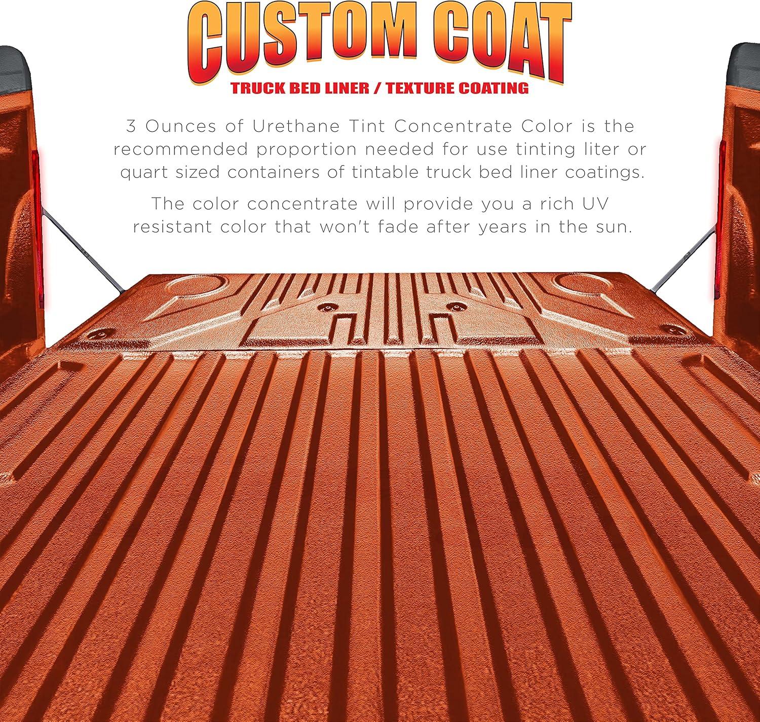 imageCustom Coat 3 Ounce GM White Color Urethane Tint Concentrate for Tinting Truck Bed Liner Coatings Pack of 4  Proportioned for Use in Most Tintable Bedliner and Epoxy ResinsSafety Orange