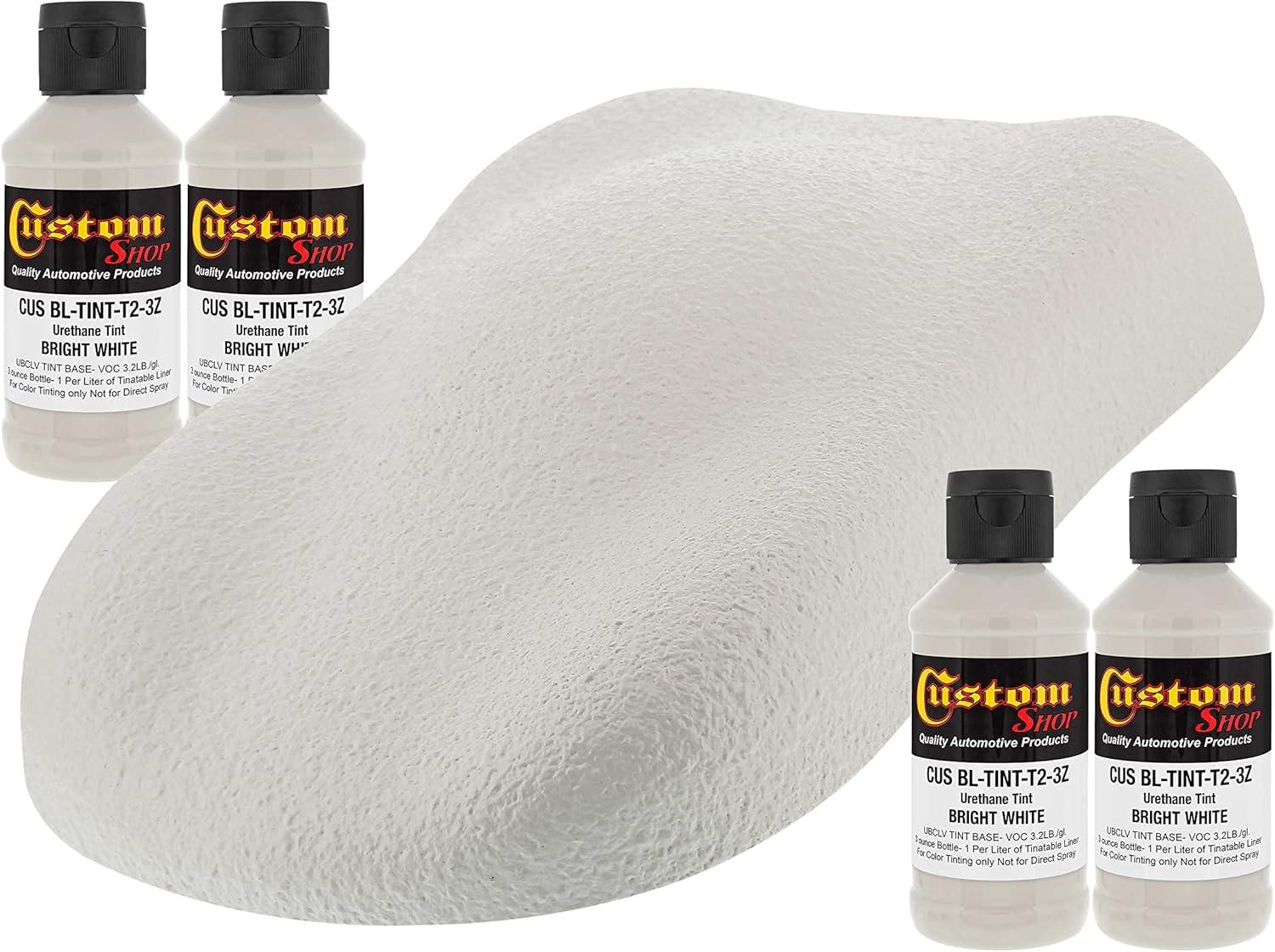 imageCustom Coat 3 Ounce GM White Color Urethane Tint Concentrate for Tinting Truck Bed Liner Coatings Pack of 4  Proportioned for Use in Most Tintable Bedliner and Epoxy ResinsBright White
