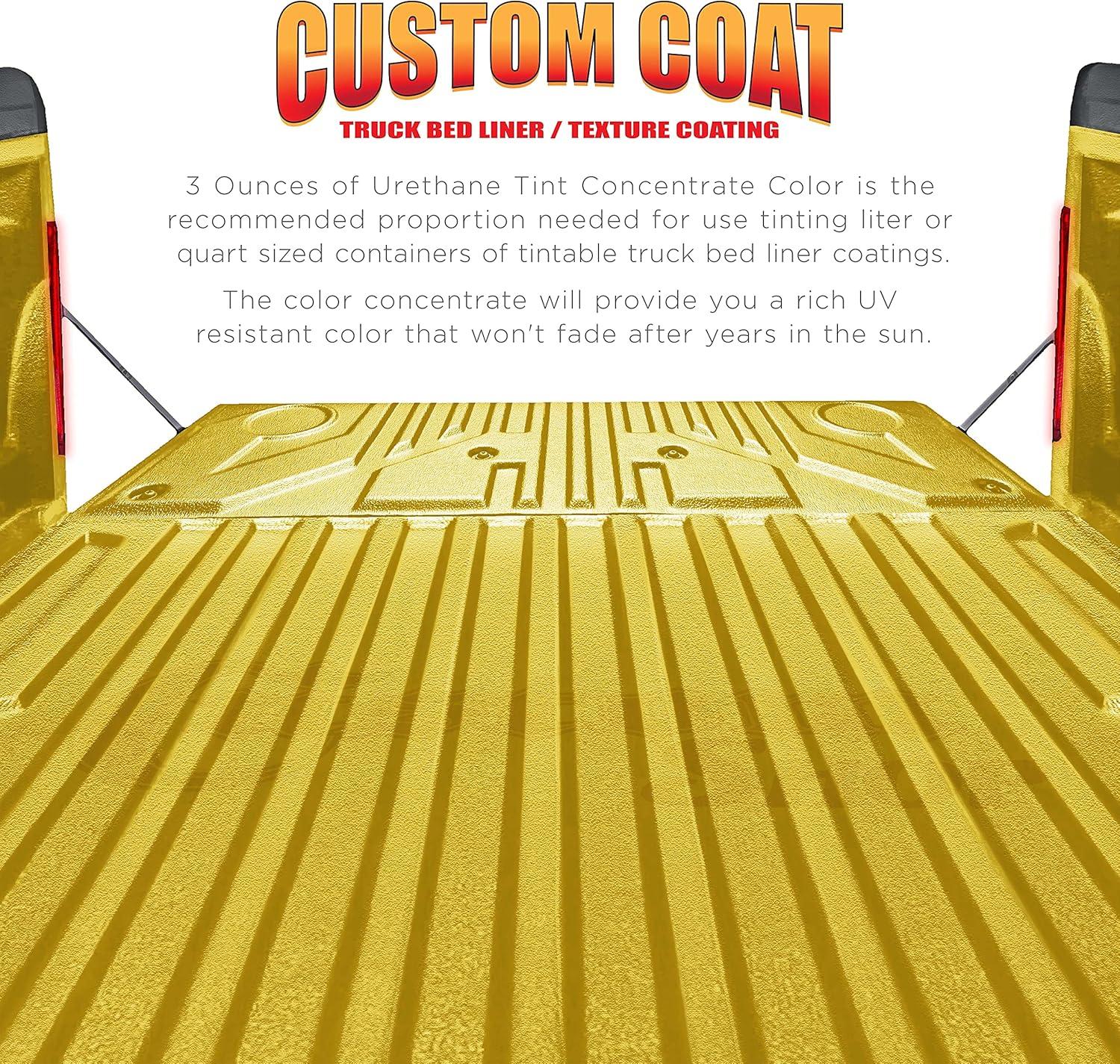 imageCustom Coat 3 Ounce GM White Color Urethane Tint Concentrate for Tinting Truck Bed Liner Coatings Pack of 4  Proportioned for Use in Most Tintable Bedliner and Epoxy ResinsSafety Yellow