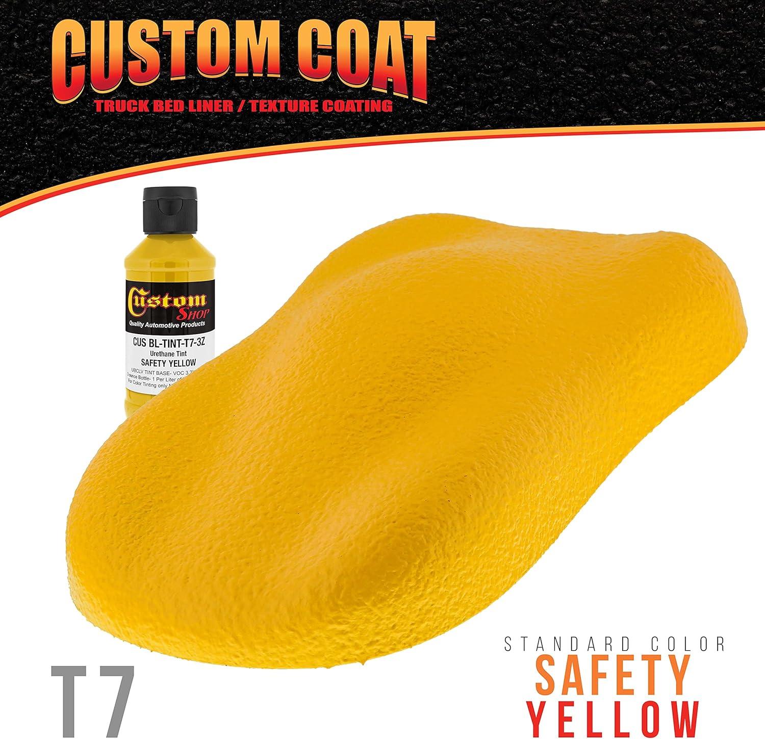 imageCustom Coat 3 Ounce GM White Color Urethane Tint Concentrate for Tinting Truck Bed Liner Coatings Pack of 4  Proportioned for Use in Most Tintable Bedliner and Epoxy ResinsSafety Yellow