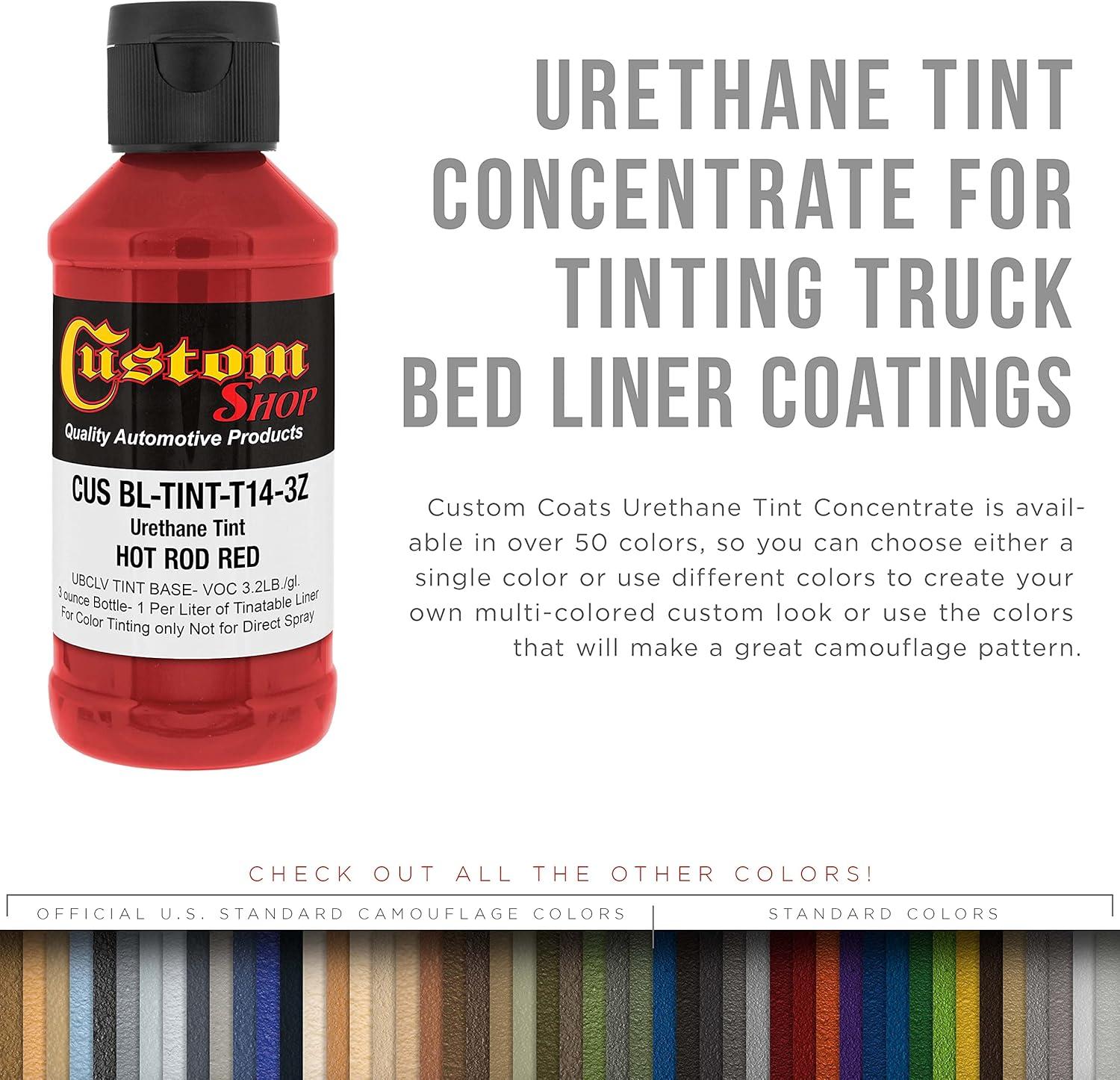 imageCustom Coat 3 Ounce GM White Color Urethane Tint Concentrate for Tinting Truck Bed Liner Coatings Pack of 4  Proportioned for Use in Most Tintable Bedliner and Epoxy ResinsHot Rod Red