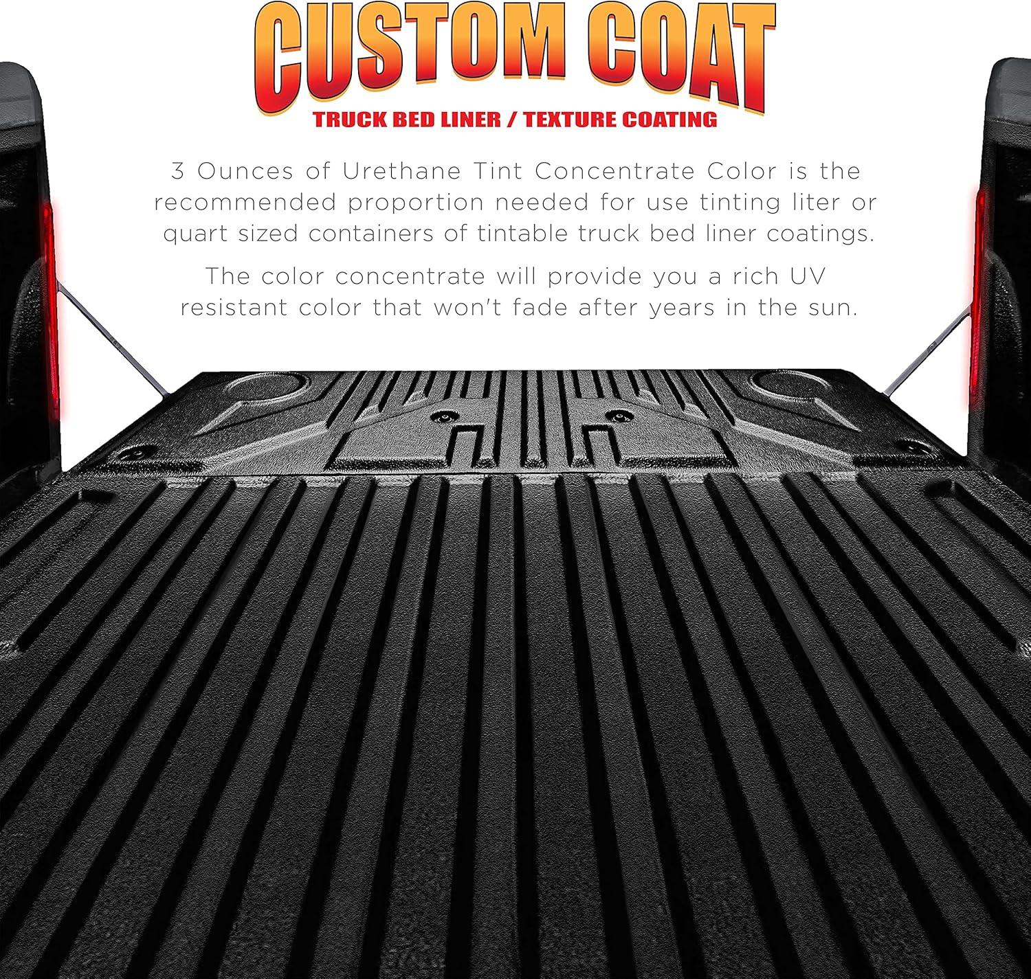 imageCustom Coat 3 Ounce GM White Color Urethane Tint Concentrate for Tinting Truck Bed Liner Coatings Pack of 4  Proportioned for Use in Most Tintable Bedliner and Epoxy ResinsBlack Metallic