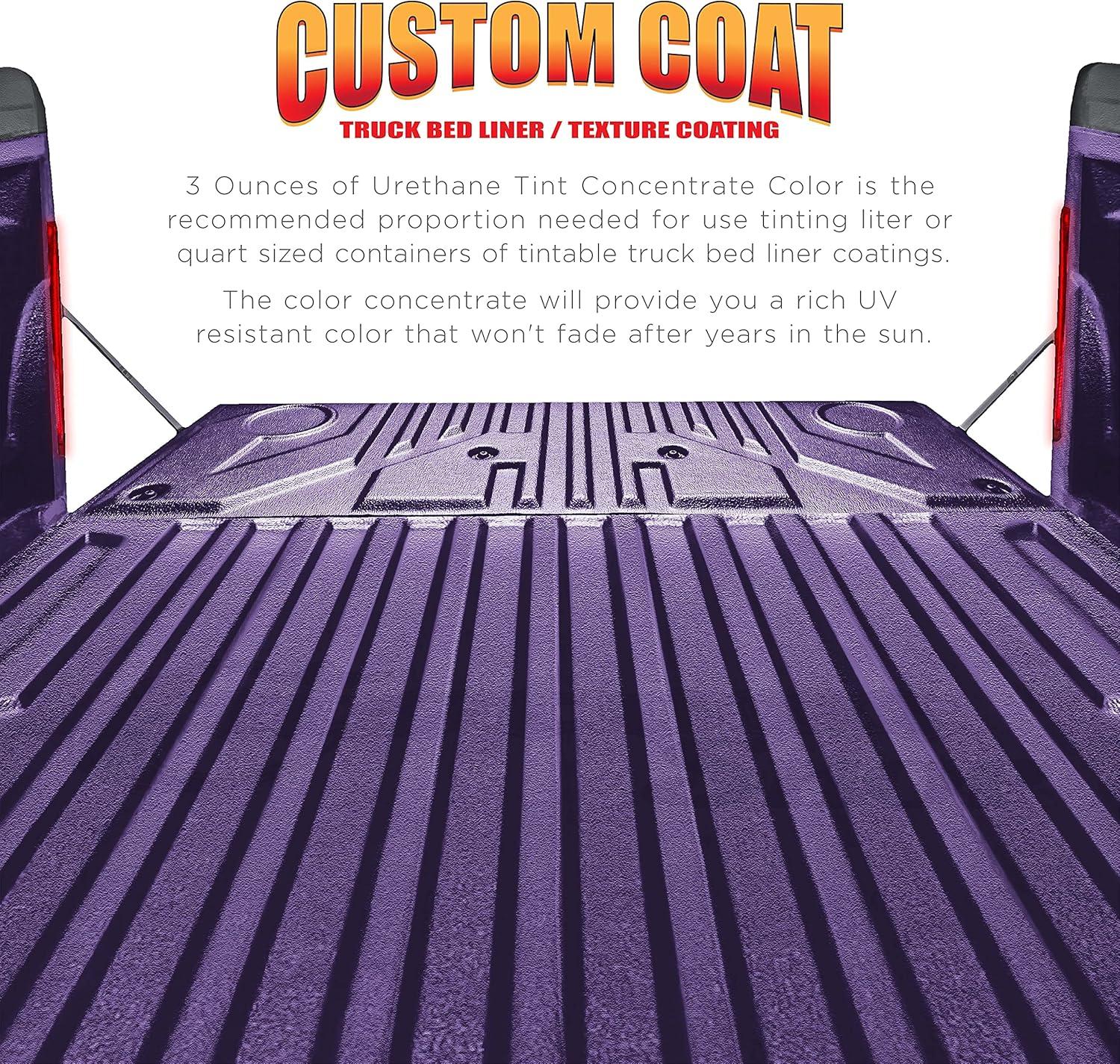 imageCustom Coat 3 Ounce GM White Color Urethane Tint Concentrate for Tinting Truck Bed Liner Coatings Pack of 4  Proportioned for Use in Most Tintable Bedliner and Epoxy ResinsBright Purple