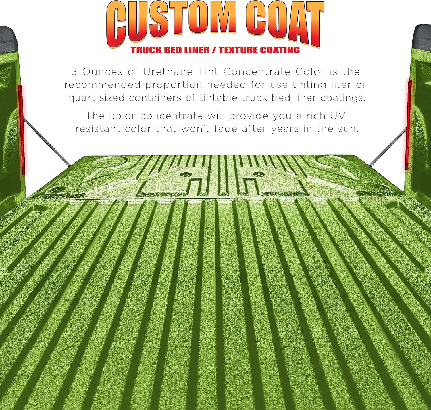 imageCustom Coat 3 Ounce GM White Color Urethane Tint Concentrate for Tinting Truck Bed Liner Coatings Pack of 4  Proportioned for Use in Most Tintable Bedliner and Epoxy ResinsLime Green