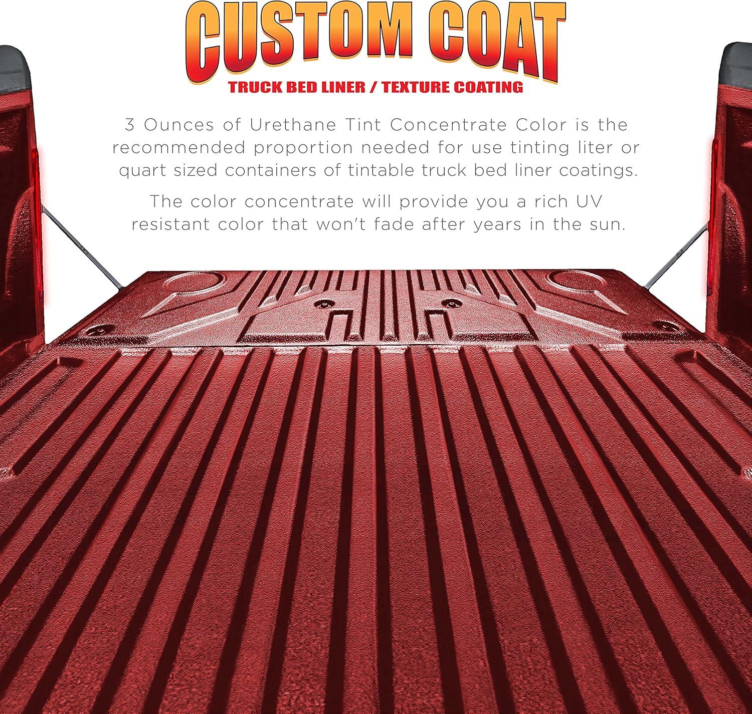 imageCustom Coat 3 Ounce GM White Color Urethane Tint Concentrate for Tinting Truck Bed Liner Coatings Pack of 4  Proportioned for Use in Most Tintable Bedliner and Epoxy ResinsBlood Red
