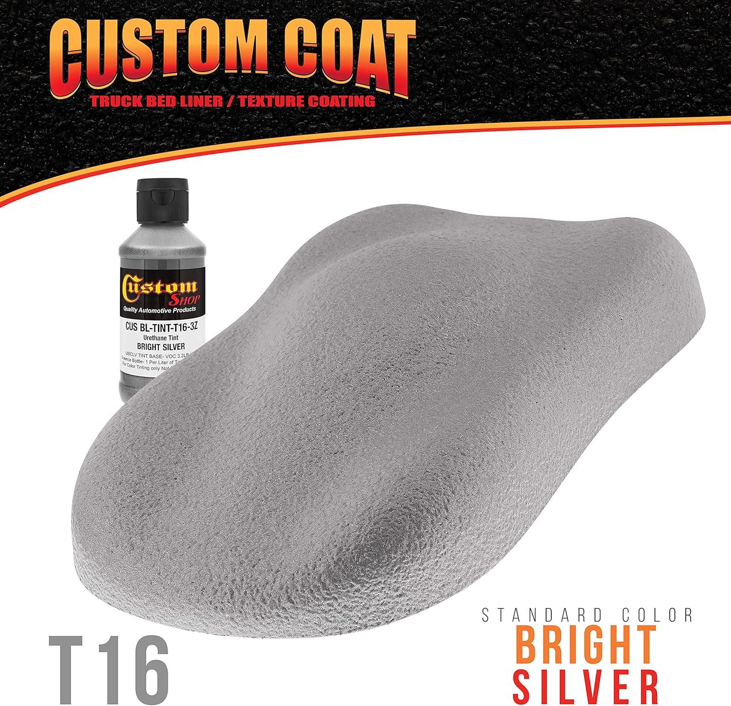 imageCustom Coat 3 Ounce GM White Color Urethane Tint Concentrate for Tinting Truck Bed Liner Coatings Pack of 4  Proportioned for Use in Most Tintable Bedliner and Epoxy ResinsBright Silver