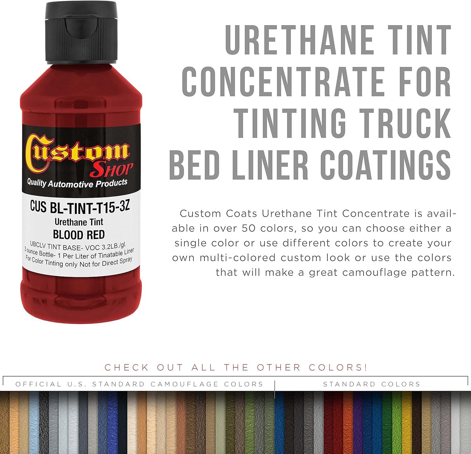 imageCustom Coat 3 Ounce GM White Color Urethane Tint Concentrate for Tinting Truck Bed Liner Coatings Pack of 4  Proportioned for Use in Most Tintable Bedliner and Epoxy ResinsBlood Red