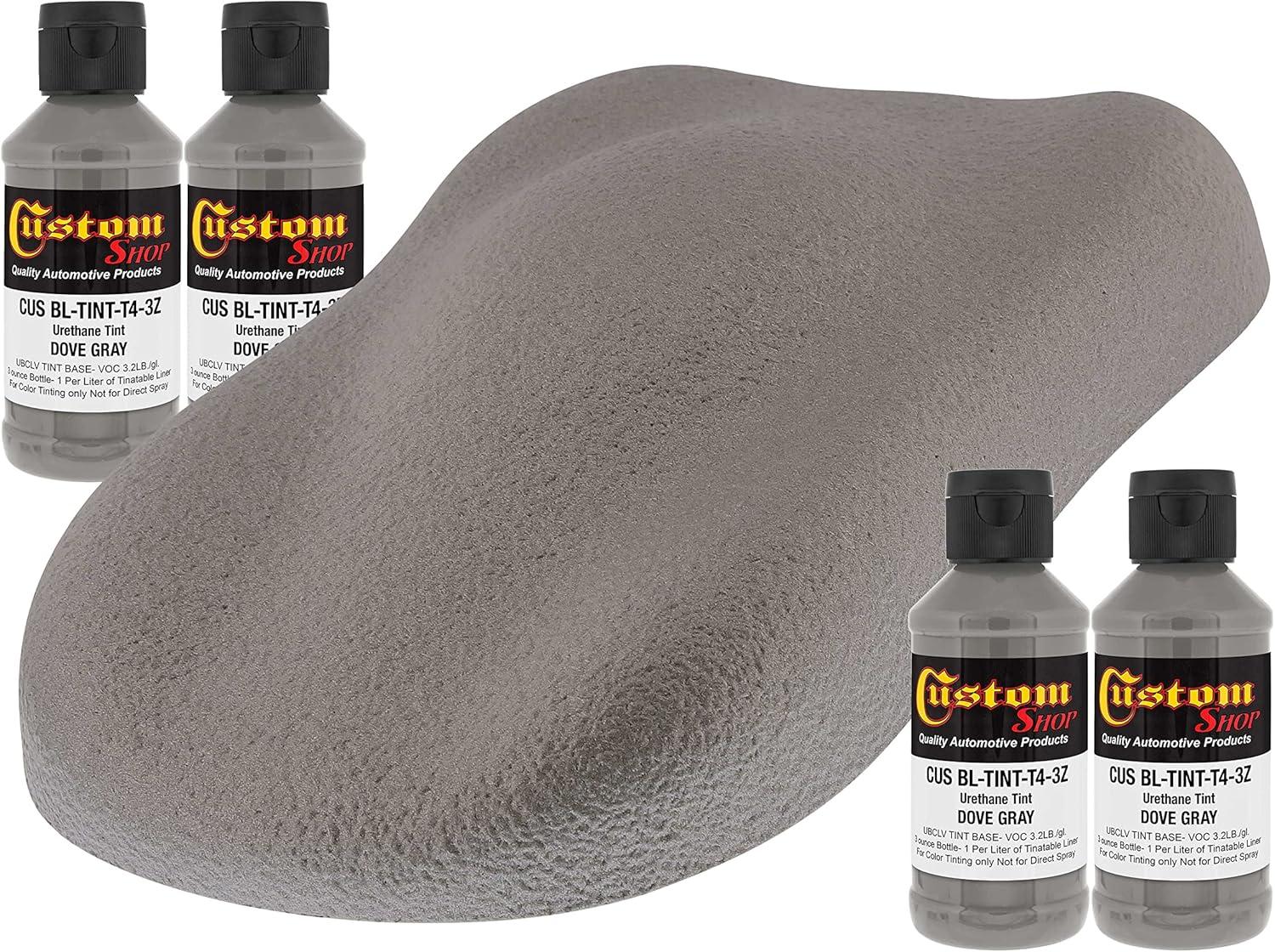 imageCustom Coat 3 Ounce GM White Color Urethane Tint Concentrate for Tinting Truck Bed Liner Coatings Pack of 4  Proportioned for Use in Most Tintable Bedliner and Epoxy ResinsDove Gray