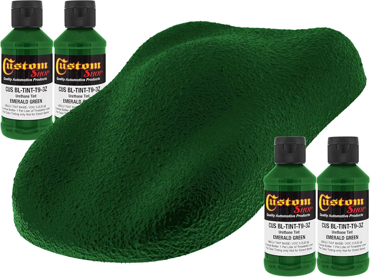 imageCustom Coat 3 Ounce GM White Color Urethane Tint Concentrate for Tinting Truck Bed Liner Coatings Pack of 4  Proportioned for Use in Most Tintable Bedliner and Epoxy ResinsEmerald Green