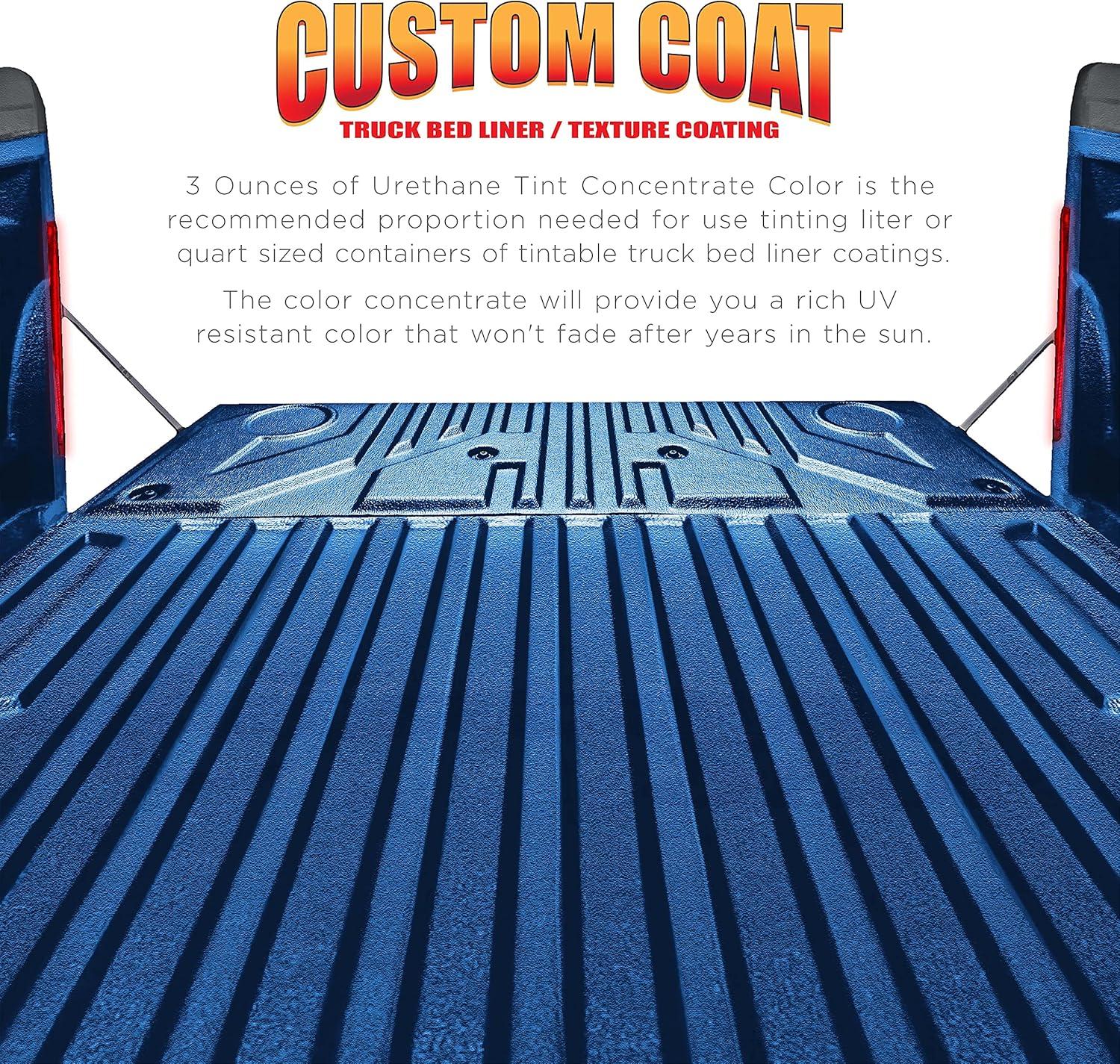 imageCustom Coat 3 Ounce GM White Color Urethane Tint Concentrate for Tinting Truck Bed Liner Coatings Pack of 4  Proportioned for Use in Most Tintable Bedliner and Epoxy ResinsBlue Metallic