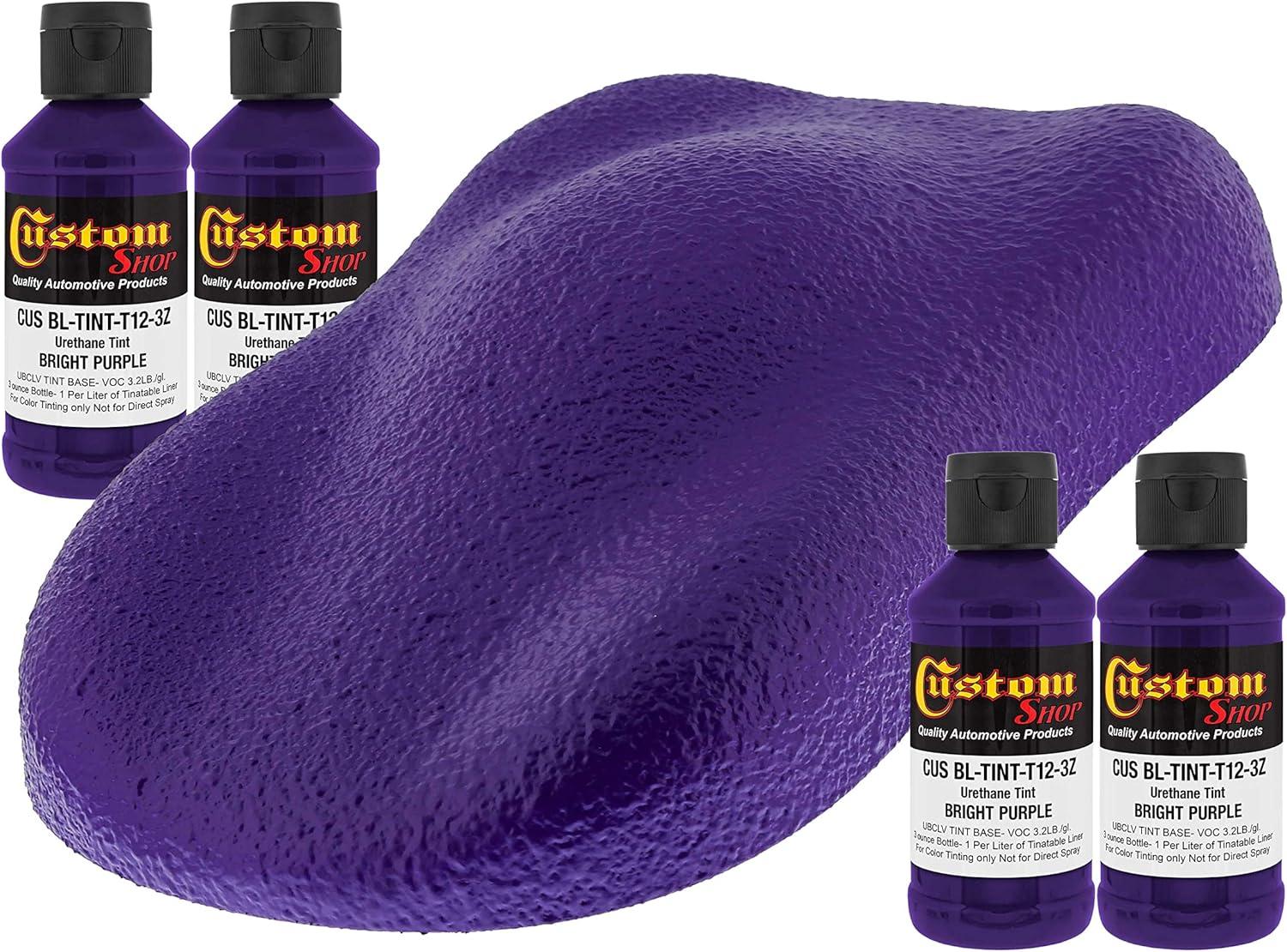 imageCustom Coat 3 Ounce GM White Color Urethane Tint Concentrate for Tinting Truck Bed Liner Coatings Pack of 4  Proportioned for Use in Most Tintable Bedliner and Epoxy ResinsBright Purple