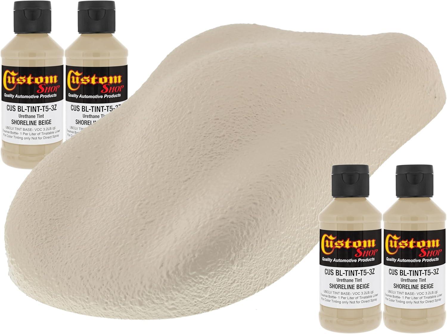 imageCustom Coat 3 Ounce GM White Color Urethane Tint Concentrate for Tinting Truck Bed Liner Coatings Pack of 4  Proportioned for Use in Most Tintable Bedliner and Epoxy ResinsShoreline Beige