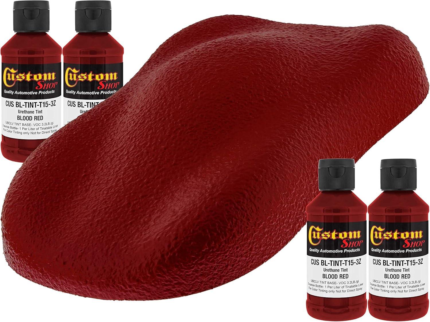 imageCustom Coat 3 Ounce GM White Color Urethane Tint Concentrate for Tinting Truck Bed Liner Coatings Pack of 4  Proportioned for Use in Most Tintable Bedliner and Epoxy ResinsBlood Red