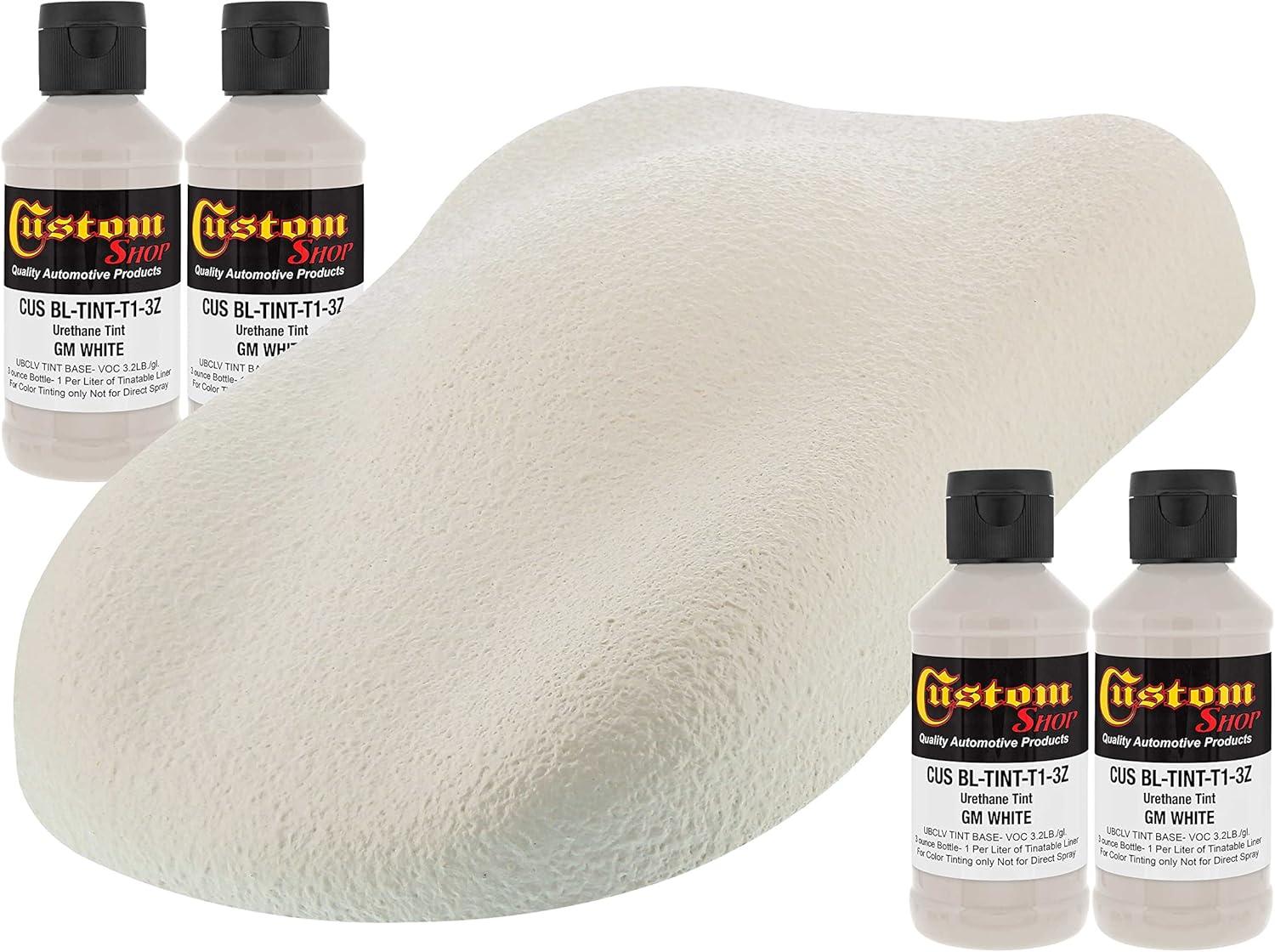 imageCustom Coat 3 Ounce GM White Color Urethane Tint Concentrate for Tinting Truck Bed Liner Coatings Pack of 4  Proportioned for Use in Most Tintable Bedliner and Epoxy ResinsGM White