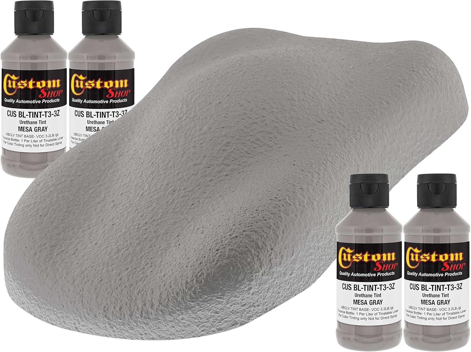 imageCustom Coat 3 Ounce GM White Color Urethane Tint Concentrate for Tinting Truck Bed Liner Coatings Pack of 4  Proportioned for Use in Most Tintable Bedliner and Epoxy ResinsMesa Gray