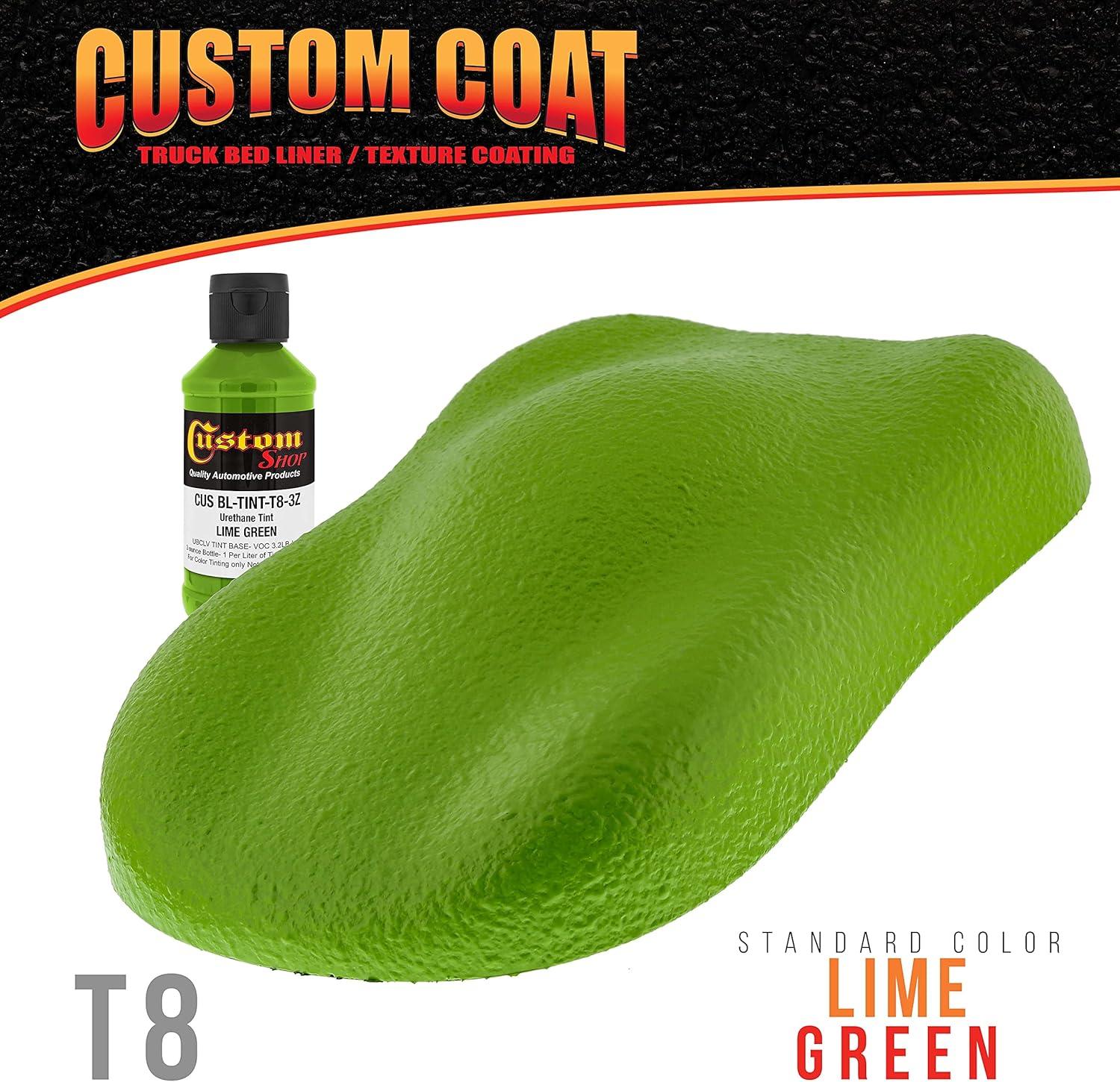 imageCustom Coat 3 Ounce GM White Color Urethane Tint Concentrate for Tinting Truck Bed Liner Coatings Pack of 4  Proportioned for Use in Most Tintable Bedliner and Epoxy ResinsLime Green