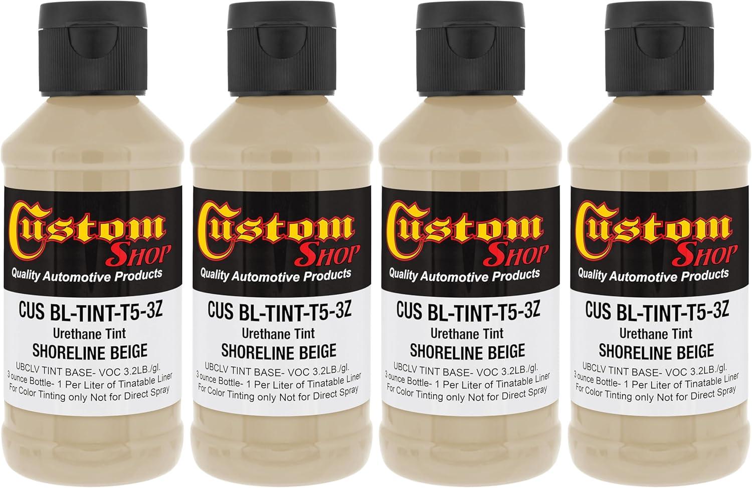 imageCustom Coat 3 Ounce GM White Color Urethane Tint Concentrate for Tinting Truck Bed Liner Coatings Pack of 4  Proportioned for Use in Most Tintable Bedliner and Epoxy ResinsShoreline Beige