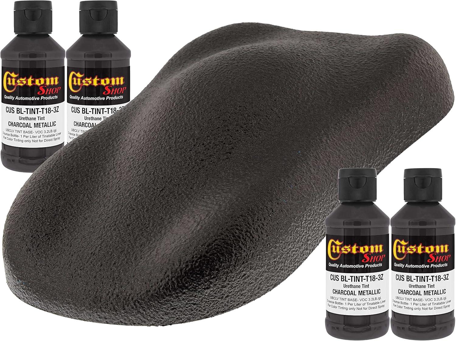 imageCustom Coat 3 Ounce GM White Color Urethane Tint Concentrate for Tinting Truck Bed Liner Coatings Pack of 4  Proportioned for Use in Most Tintable Bedliner and Epoxy ResinsCharcoal Metallic
