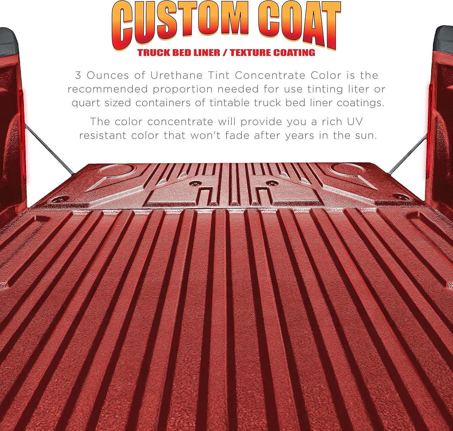 imageCustom Coat 3 Ounce GM White Color Urethane Tint Concentrate for Tinting Truck Bed Liner Coatings Pack of 4  Proportioned for Use in Most Tintable Bedliner and Epoxy ResinsHot Rod Red