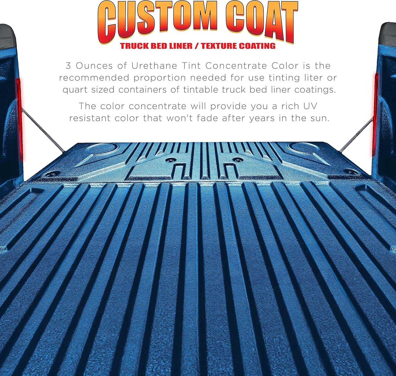 imageCustom Coat 3 Ounce GM White Color Urethane Tint Concentrate for Tinting Truck Bed Liner Coatings Pack of 4  Proportioned for Use in Most Tintable Bedliner and Epoxy ResinsSafety Blue
