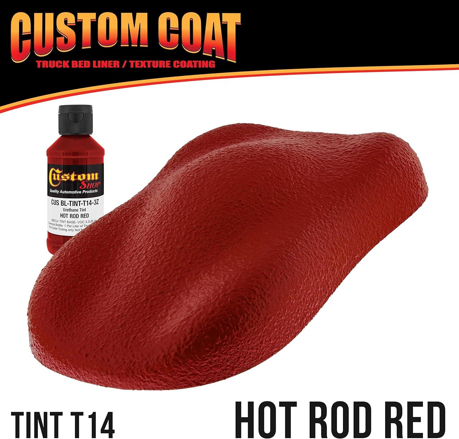 imageCustom Coat Black 1 Gallon Urethane RollOn BrushOn or SprayOn Truck Bed Liner Kit with Roller and Brush Applicator Kit  3 to 1 Mix Ratio  Durable Textured Car Auto Protective CoatingHot Rod Red