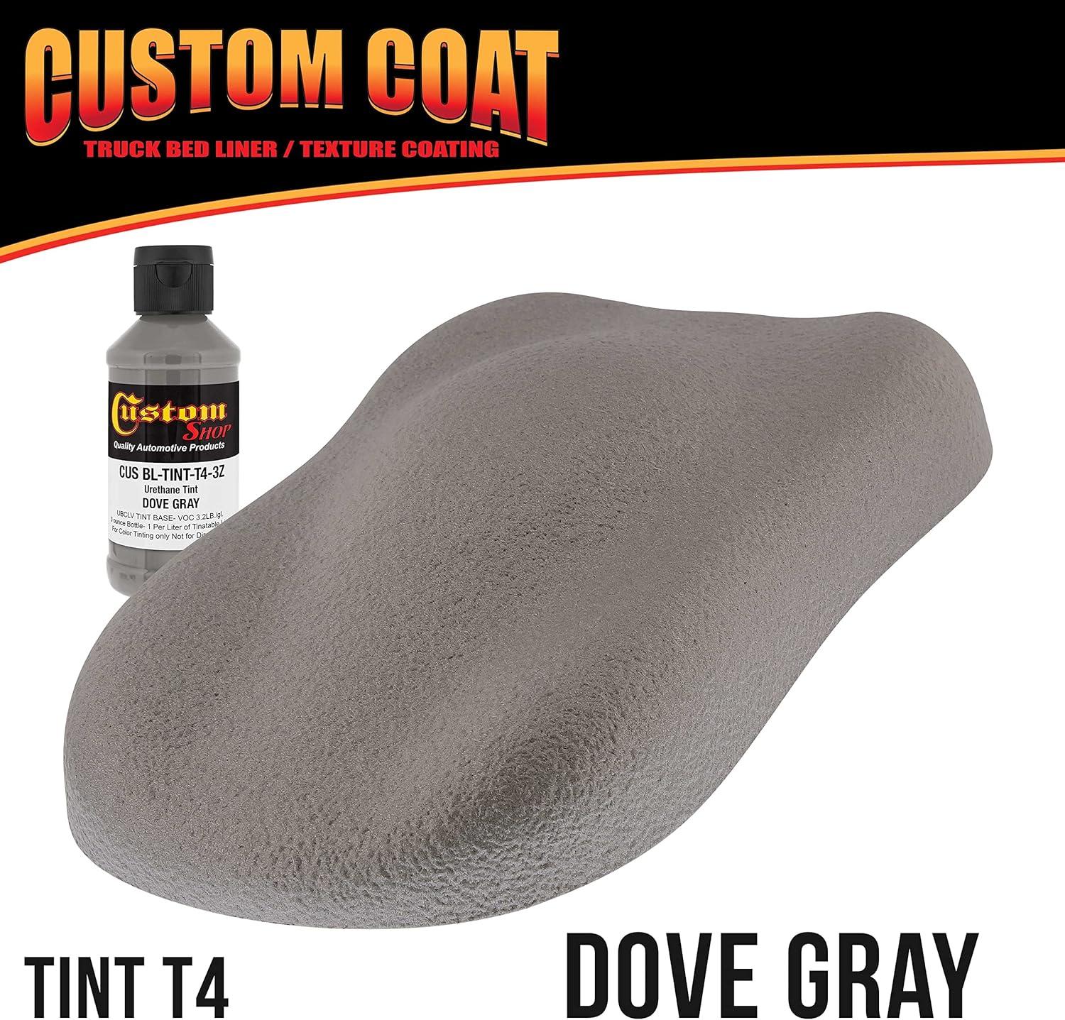 imageCustom Coat Black 1 Gallon Urethane RollOn BrushOn or SprayOn Truck Bed Liner Kit with Roller and Brush Applicator Kit  3 to 1 Mix Ratio  Durable Textured Car Auto Protective CoatingDove Gray
