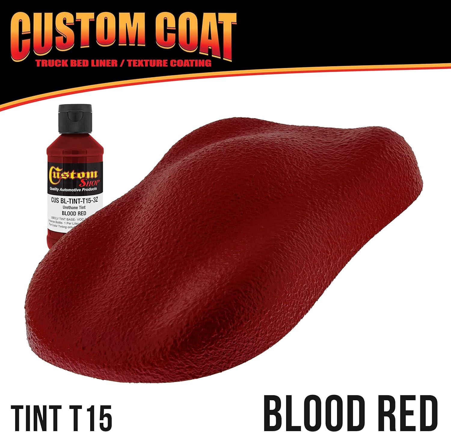 imageCustom Coat Blood Red 2 Gallon Urethane RollOn BrushOn or SprayOn Truck Bed Liner Kit with Roller and Brush Applicator Kit  Easy Mixing  Durable Textured Car Auto Protective Coating
