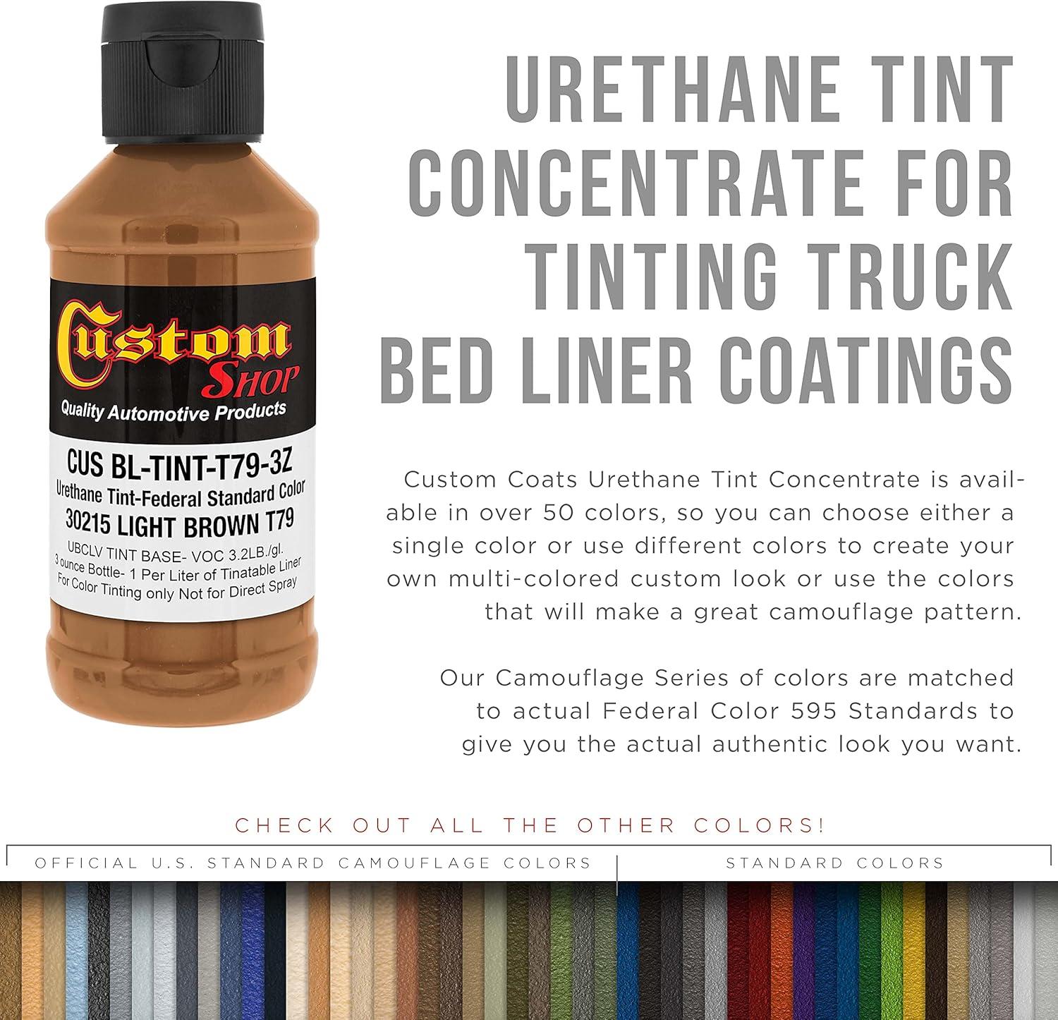 imageCustom Coat Camouflage Series 3 Ounce Olive Drab Federal Standard Color 34094 Urethane Tint Concentrate for Tinting Truck Bed Liner Coatings  Epoxy ResinLight Brown