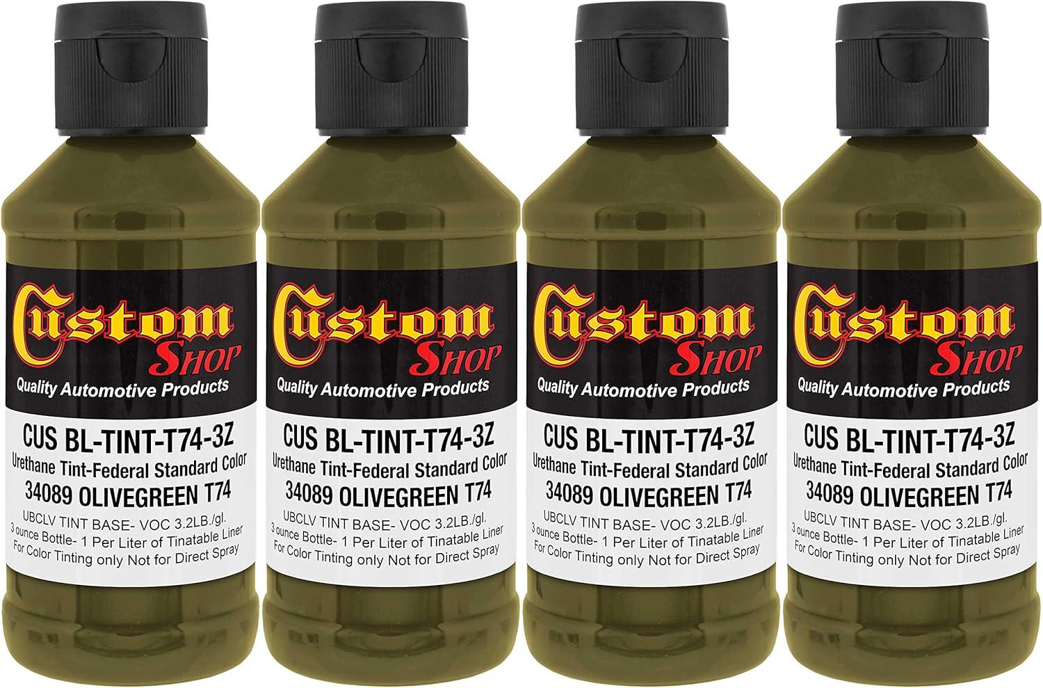 imageCustom Coat Camouflage Series 3 Ounce Olive Drab Federal Standard Color 34094 Urethane Tint Concentrate for Tinting Truck Bed Liner Coatings  Epoxy ResinOlive Green