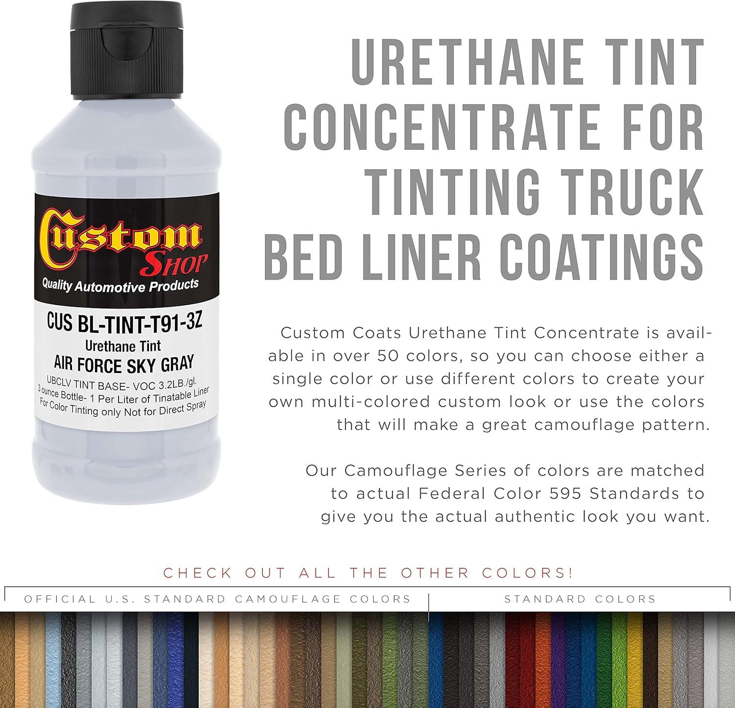 imageCustom Coat Camouflage Series 3 Ounce Olive Drab Federal Standard Color 34094 Urethane Tint Concentrate for Tinting Truck Bed Liner Coatings  Epoxy ResinAir Force Gray