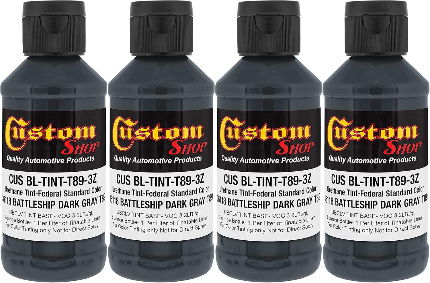 imageCustom Coat Camouflage Series 3 Ounce Olive Drab Federal Standard Color 34094 Urethane Tint Concentrate for Tinting Truck Bed Liner Coatings  Epoxy ResinBattleship Dark Gray