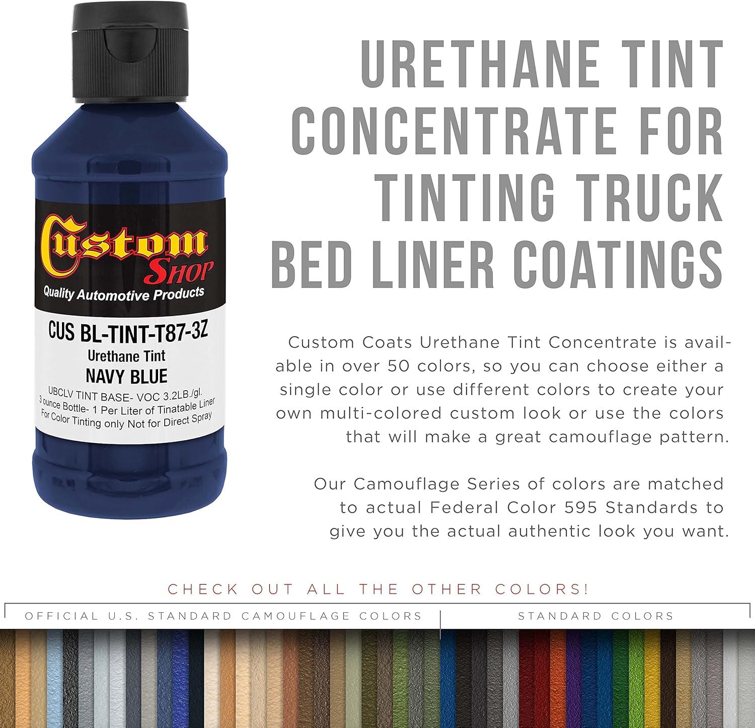 imageCustom Coat Camouflage Series 3 Ounce Olive Drab Federal Standard Color 34094 Urethane Tint Concentrate for Tinting Truck Bed Liner Coatings  Epoxy ResinNavy Blue
