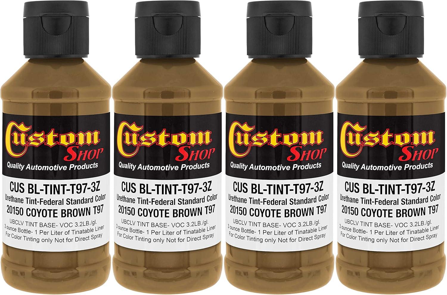 imageCustom Coat Camouflage Series 3 Ounce Olive Drab Federal Standard Color 34094 Urethane Tint Concentrate for Tinting Truck Bed Liner Coatings  Epoxy ResinCoyote Brown