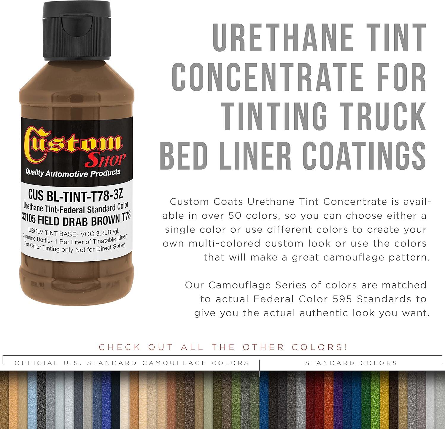 imageCustom Coat Camouflage Series 3 Ounce Olive Drab Federal Standard Color 34094 Urethane Tint Concentrate for Tinting Truck Bed Liner Coatings  Epoxy ResinField Drab Brown