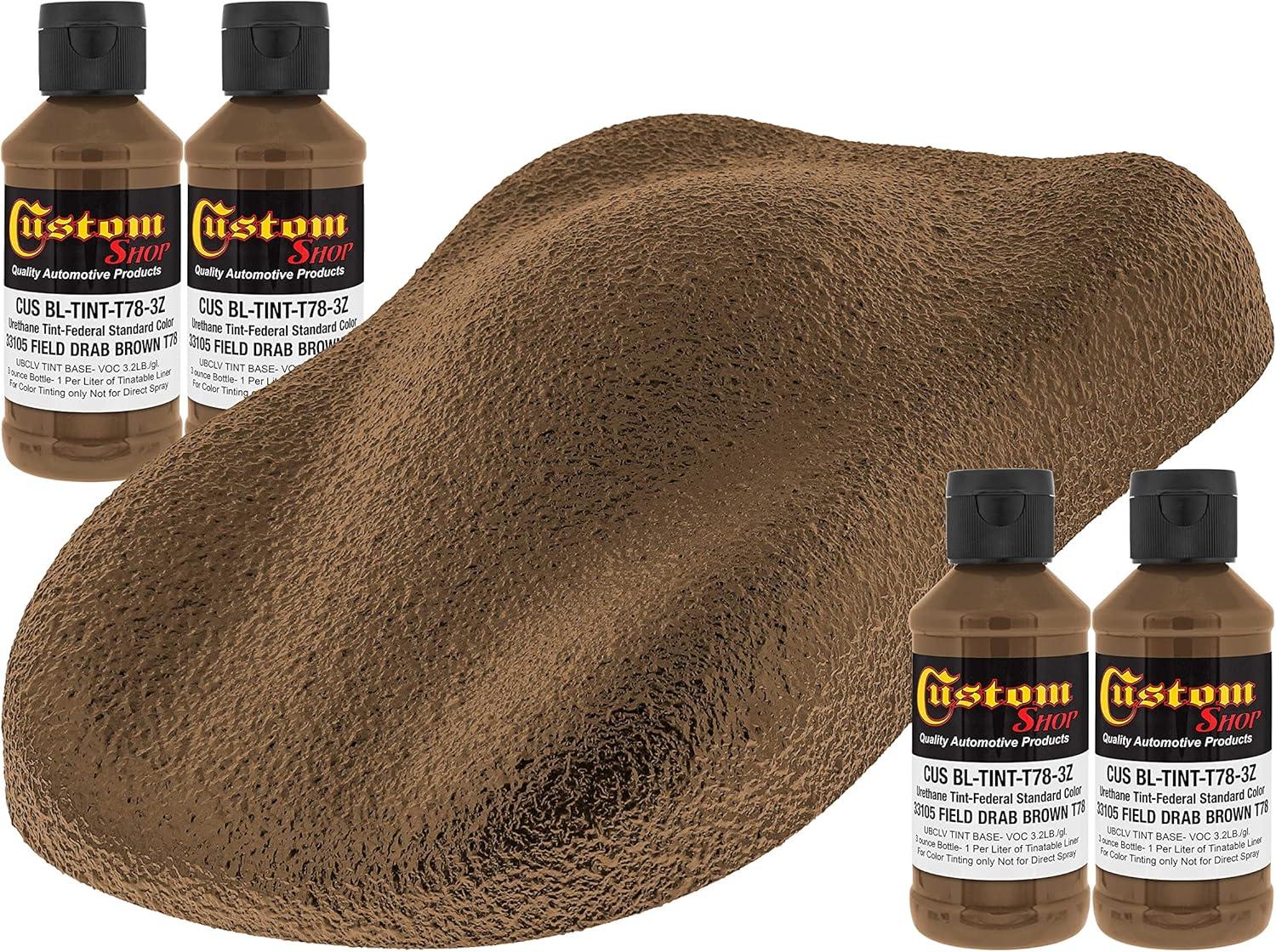 imageCustom Coat Camouflage Series 3 Ounce Olive Drab Federal Standard Color 34094 Urethane Tint Concentrate for Tinting Truck Bed Liner Coatings  Epoxy ResinField Drab Brown