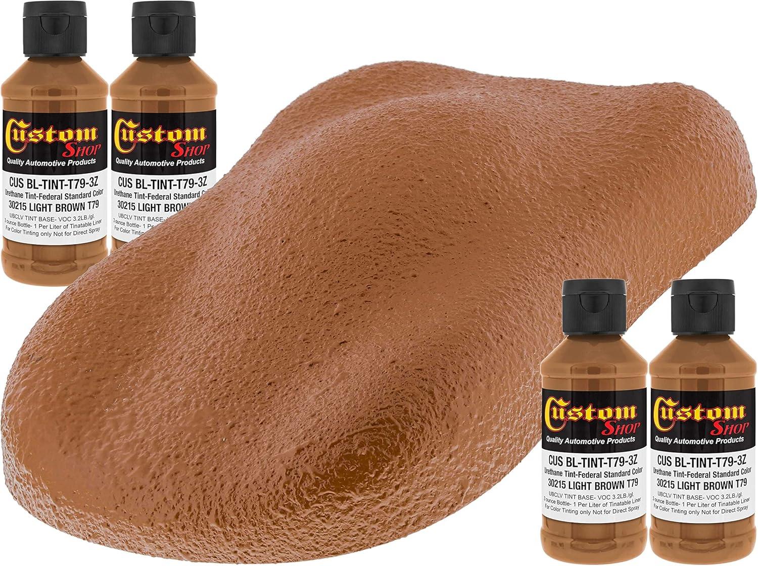 imageCustom Coat Camouflage Series 3 Ounce Olive Drab Federal Standard Color 34094 Urethane Tint Concentrate for Tinting Truck Bed Liner Coatings  Epoxy ResinLight Brown