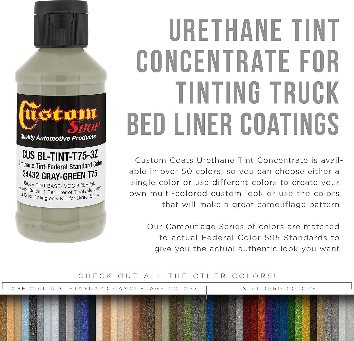 imageCustom Coat Camouflage Series 3 Ounce Olive Drab Federal Standard Color 34094 Urethane Tint Concentrate for Tinting Truck Bed Liner Coatings  Epoxy ResinGray Green