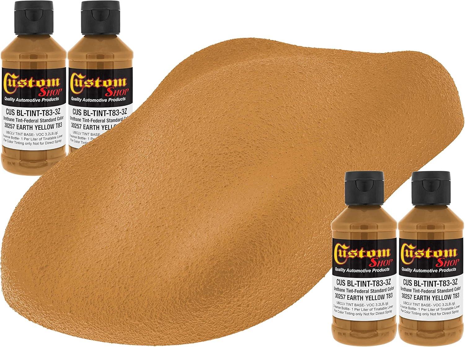 imageCustom Coat Camouflage Series 3 Ounce Olive Drab Federal Standard Color 34094 Urethane Tint Concentrate for Tinting Truck Bed Liner Coatings  Epoxy ResinEarth Yellow