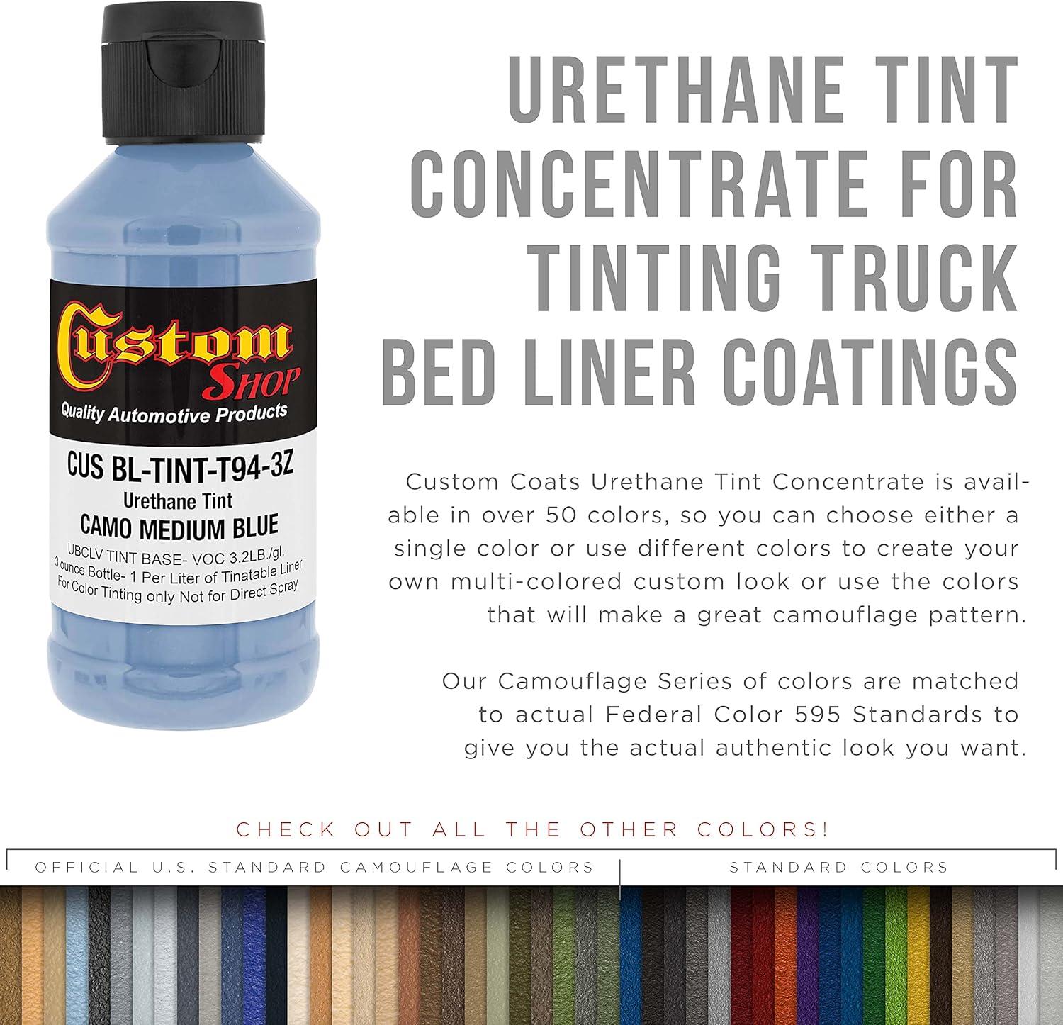 imageCustom Coat Camouflage Series 3 Ounce Olive Drab Federal Standard Color 34094 Urethane Tint Concentrate for Tinting Truck Bed Liner Coatings  Epoxy ResinCamo Medium Blue