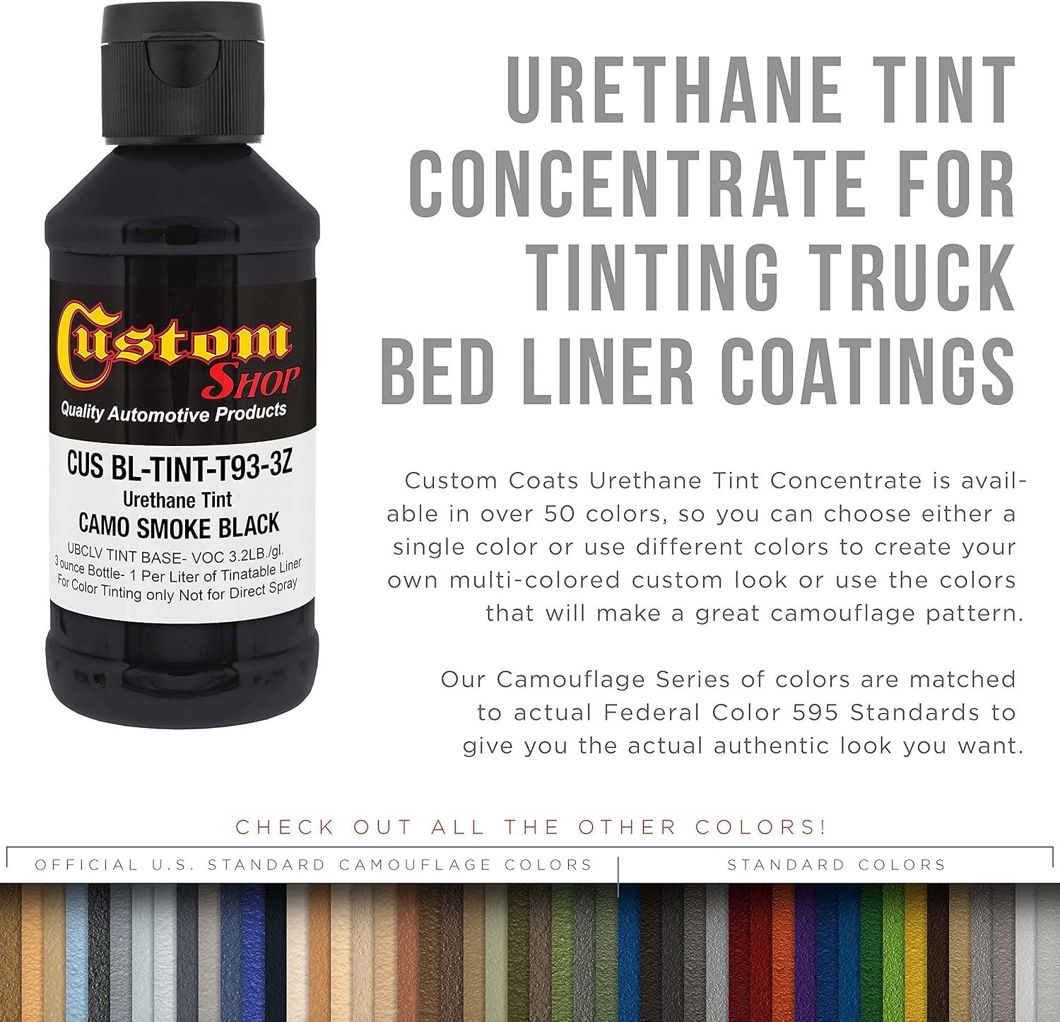 imageCustom Coat Camouflage Series 3 Ounce Olive Drab Federal Standard Color 34094 Urethane Tint Concentrate for Tinting Truck Bed Liner Coatings  Epoxy ResinCamo Smoke Black