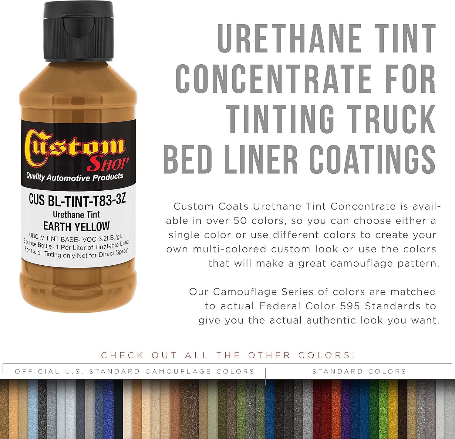 imageCustom Coat Camouflage Series 3 Ounce Olive Drab Federal Standard Color 34094 Urethane Tint Concentrate for Tinting Truck Bed Liner Coatings  Epoxy ResinEarth Yellow