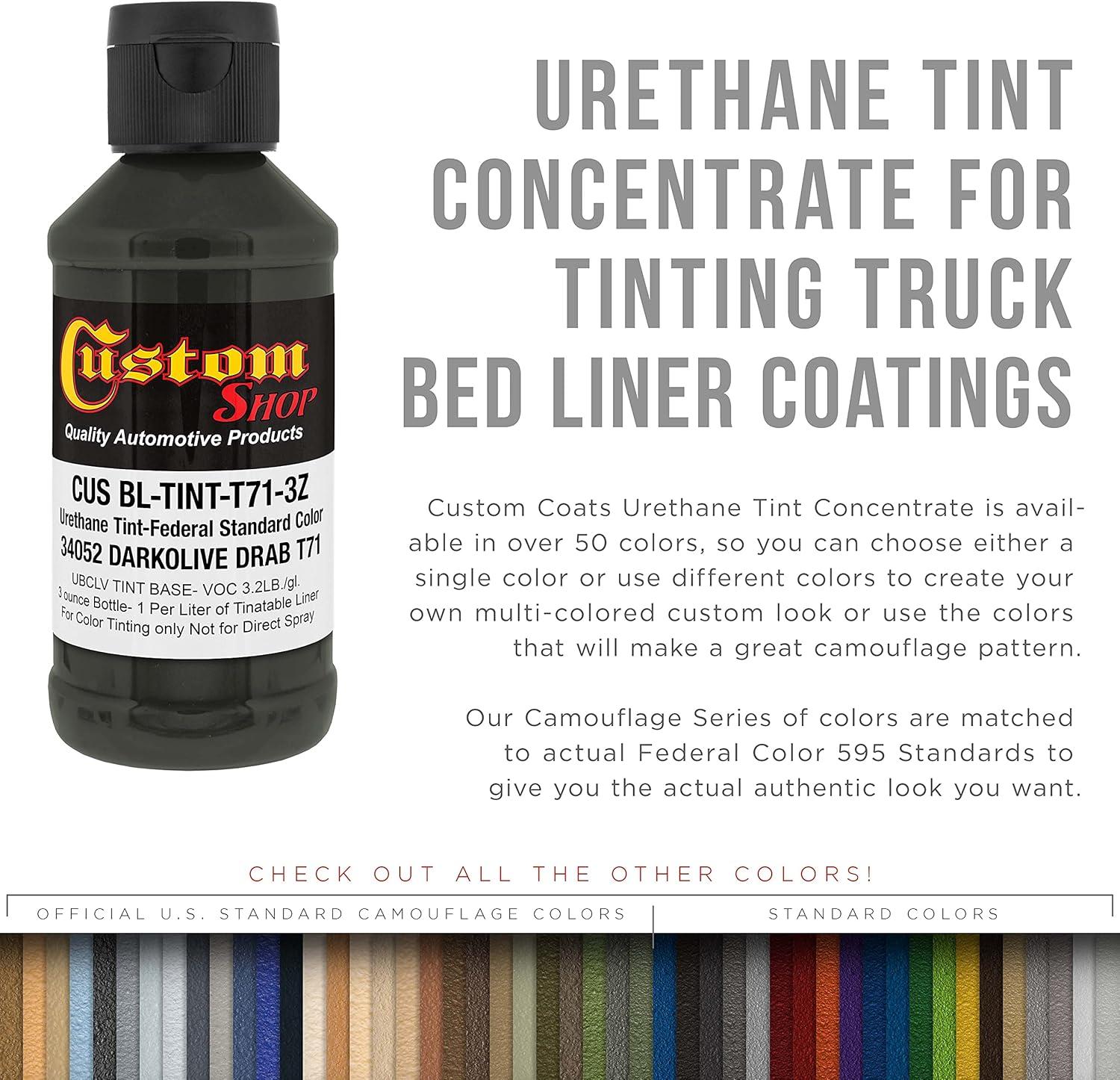 imageCustom Coat Camouflage Series 3 Ounce Olive Drab Federal Standard Color 34094 Urethane Tint Concentrate for Tinting Truck Bed Liner Coatings  Epoxy ResinUSMC Dark Olive