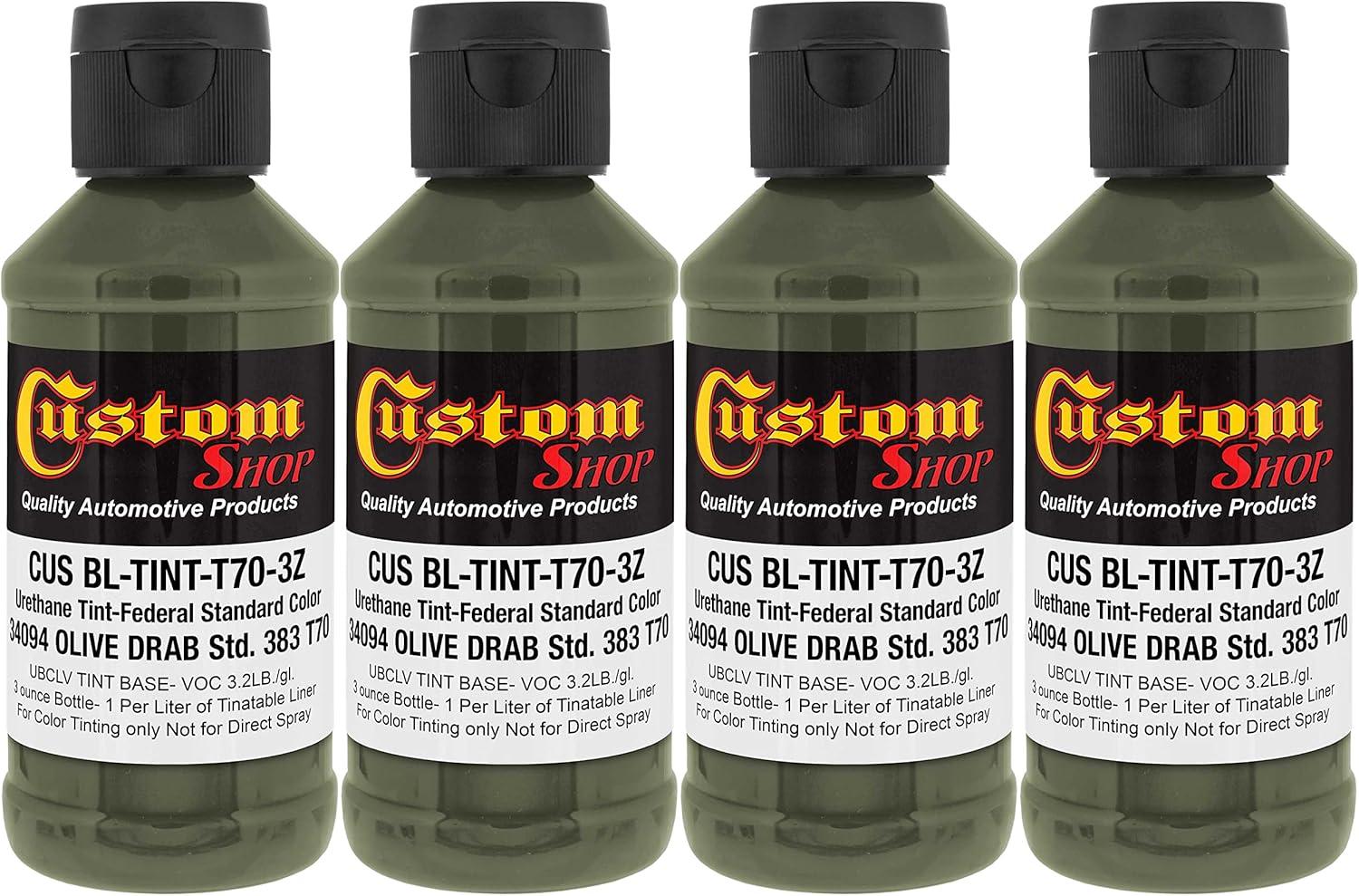 imageCustom Coat Camouflage Series 3 Ounce Olive Drab Federal Standard Color 34094 Urethane Tint Concentrate for Tinting Truck Bed Liner Coatings  Epoxy ResinOlive Drab