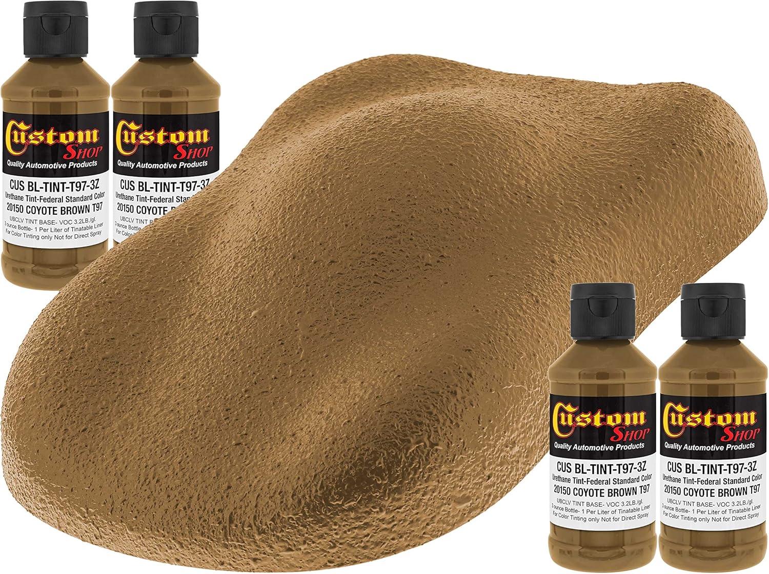 imageCustom Coat Camouflage Series 3 Ounce Olive Drab Federal Standard Color 34094 Urethane Tint Concentrate for Tinting Truck Bed Liner Coatings  Epoxy ResinCoyote Brown