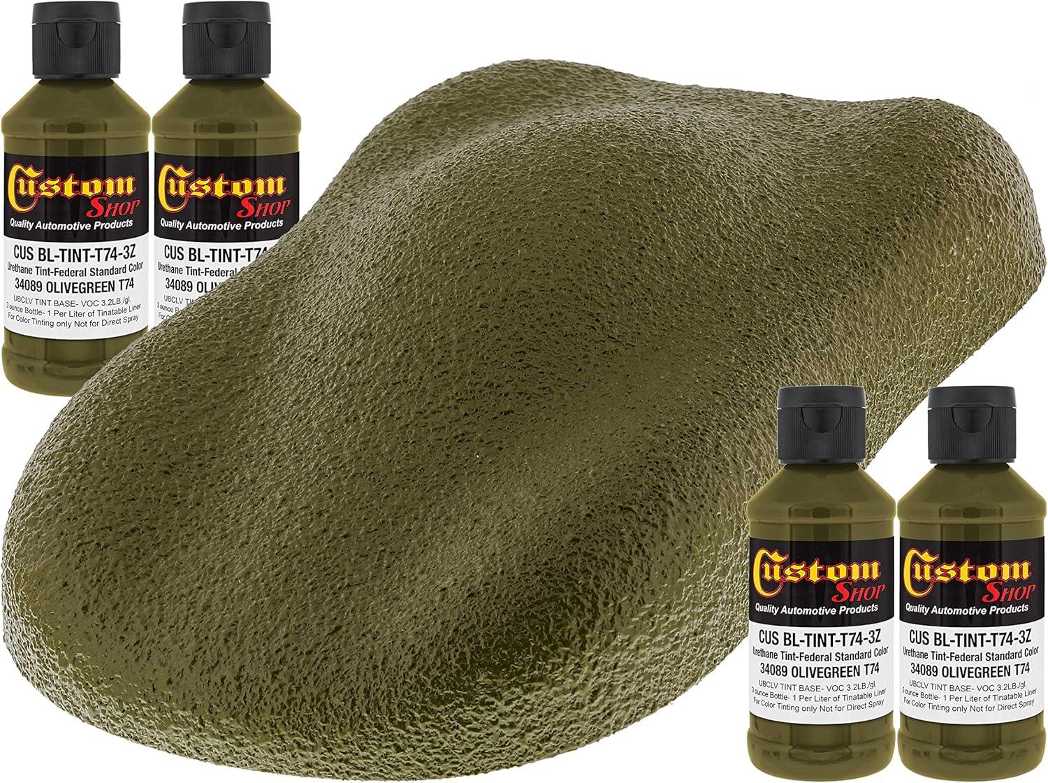 imageCustom Coat Camouflage Series 3 Ounce Olive Drab Federal Standard Color 34094 Urethane Tint Concentrate for Tinting Truck Bed Liner Coatings  Epoxy ResinOlive Green