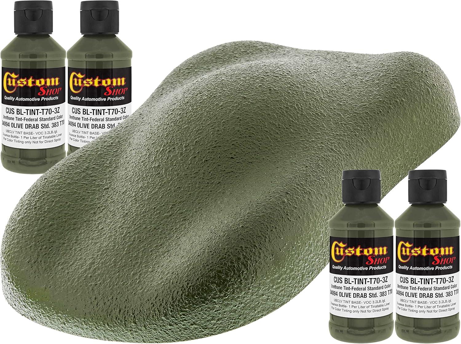 imageCustom Coat Camouflage Series 3 Ounce Olive Drab Federal Standard Color 34094 Urethane Tint Concentrate for Tinting Truck Bed Liner Coatings  Epoxy ResinOlive Drab
