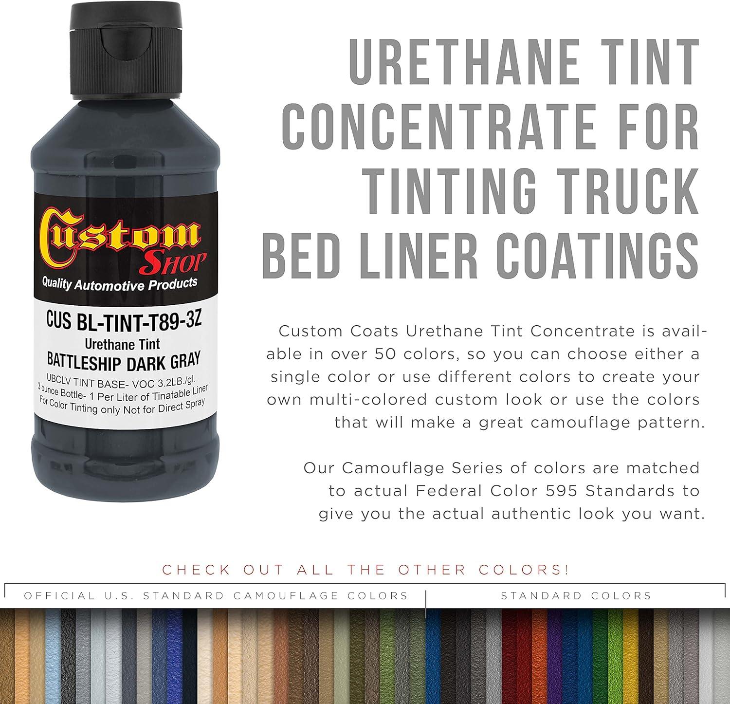 imageCustom Coat Camouflage Series 3 Ounce Olive Drab Federal Standard Color 34094 Urethane Tint Concentrate for Tinting Truck Bed Liner Coatings  Epoxy ResinBattleship Dark Gray