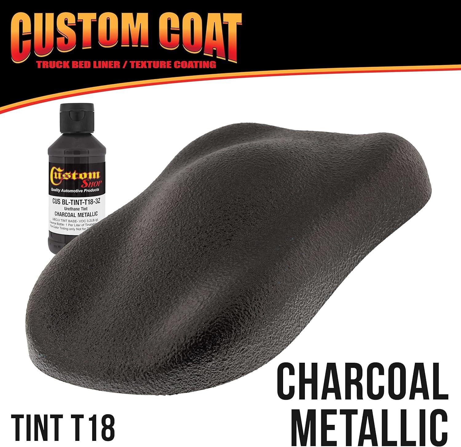 imageCustom Coat Charcoal Metallic 15 Gallon 6 Quart Urethane SprayOn Truck Bed Liner Kit with Spray Gun and Regulator  Easy Mixing Shake Shoot Textured Protective Coating Prevent Rust  Car Auto