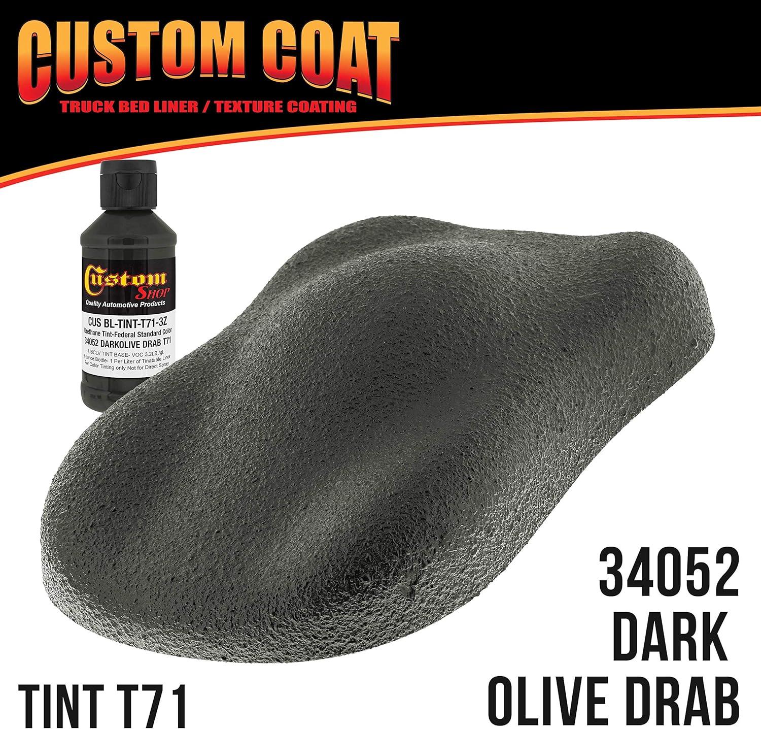imageCustom Coat Federal Standard Color  34052 USMC Dark Olive Drab T71 Urethane SprayOn Truck Bed Liner 15 Gallon Kit with Spray Gun and Regulator  Durable Textured Protective Coating 