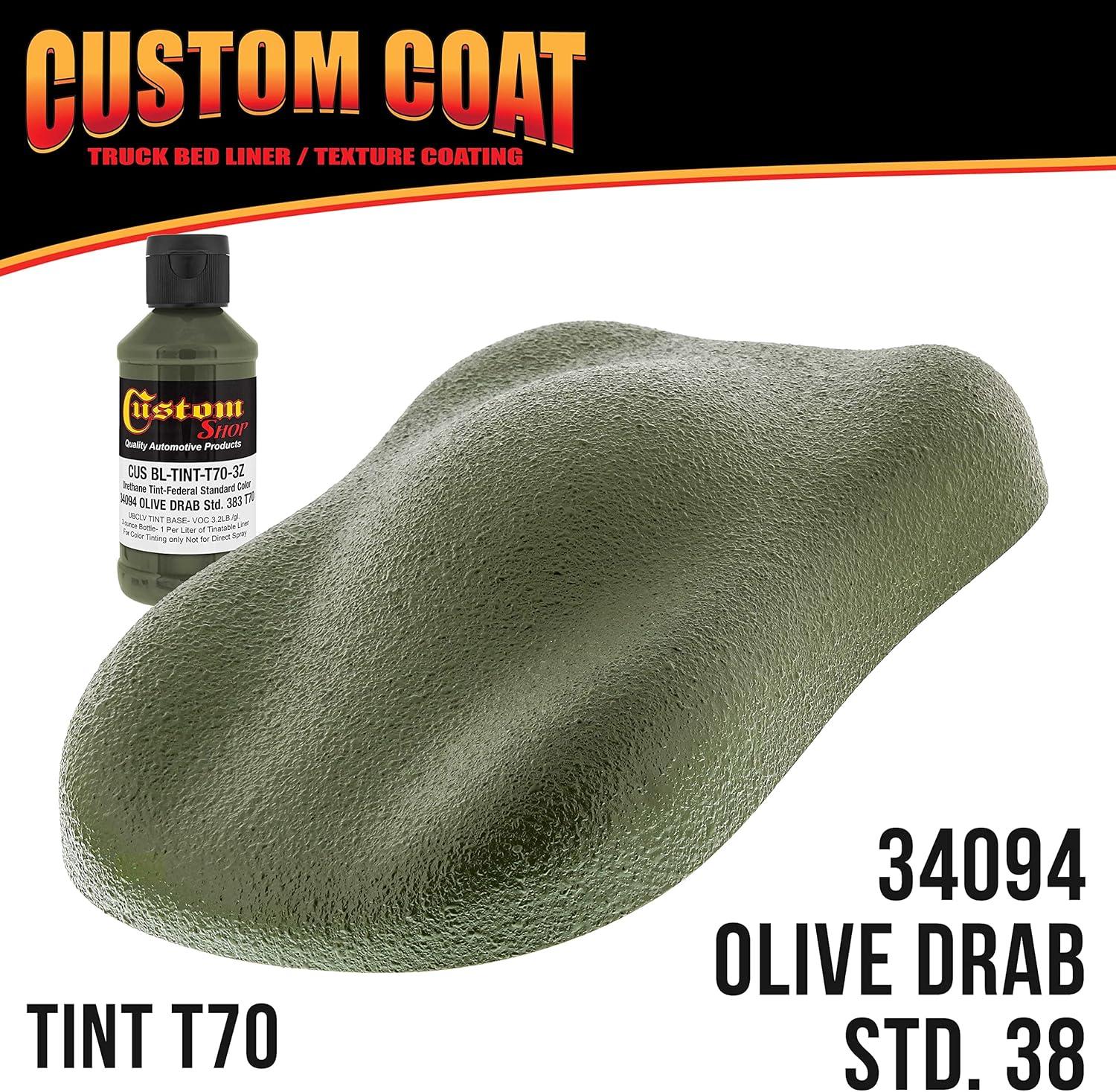 imageCustom Coat Federal Standard Color  34094 Olive Drab T70 Urethane SprayOn Truck Bed Liner 2 Quart Kit with Spray Gun and Regulator  Durable Textured Protective Coating  Easy Mix Car Auto